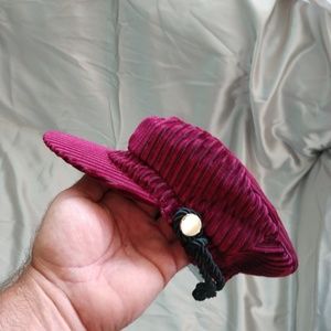 Striped Velvet Military Hat